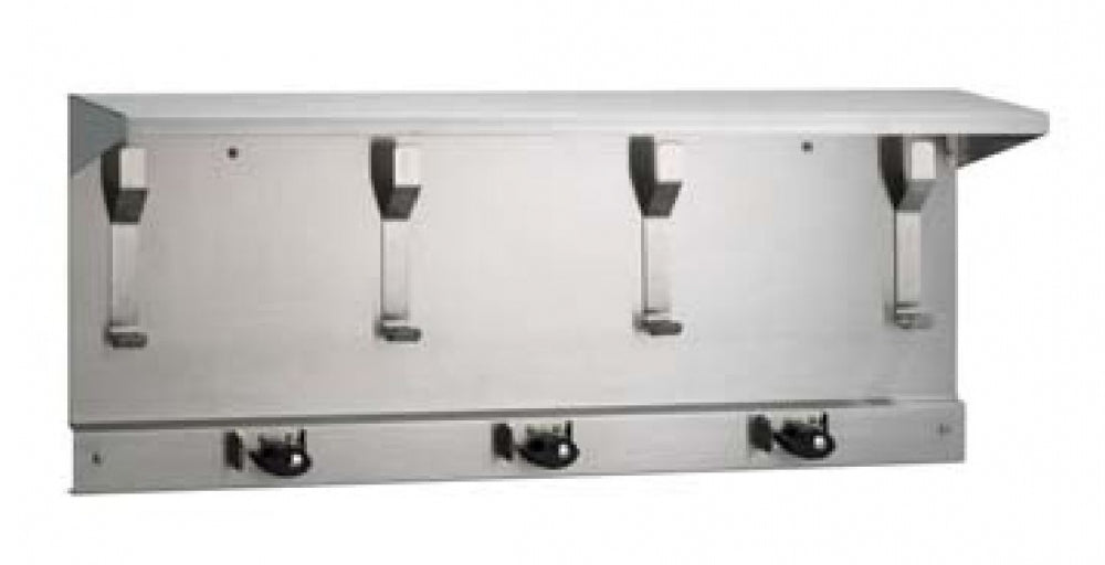 Bradley 993 Utility Shelf with Hooks and Mop Broom Holders