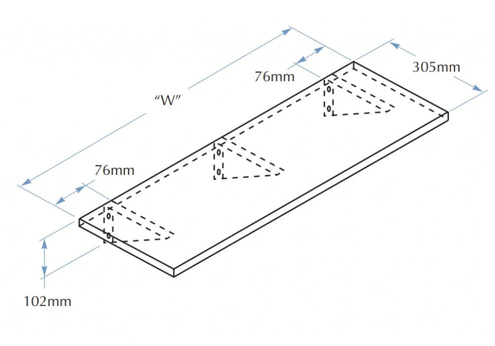 Bradley 7512 Shelf 305mm Deep