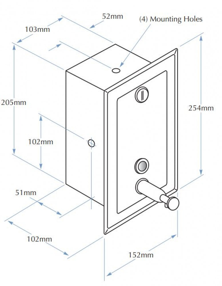 Bradley 644 Liquid Soap Dispenser Recessed