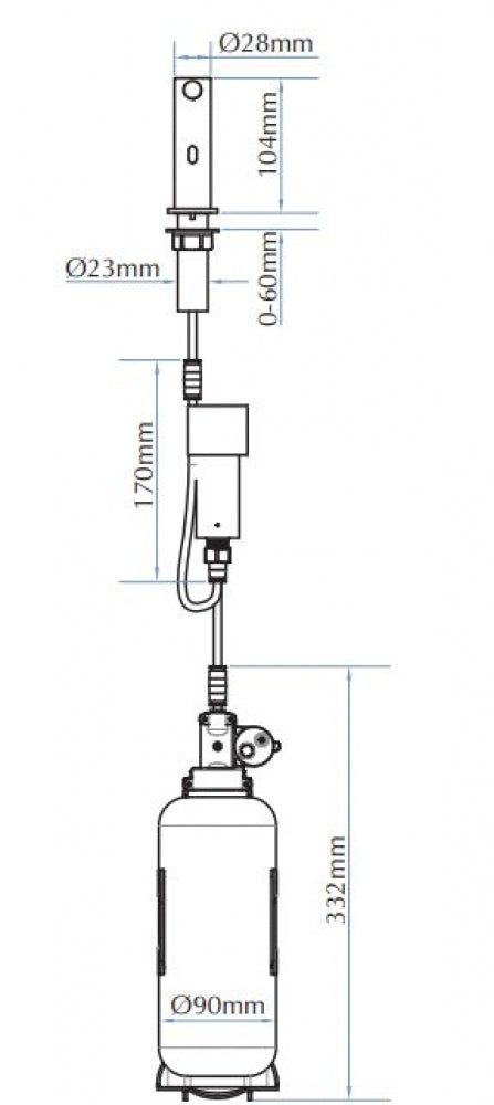Bradley 6334-OP1 Bench Mounted Sensor Soap Dispenser Foam