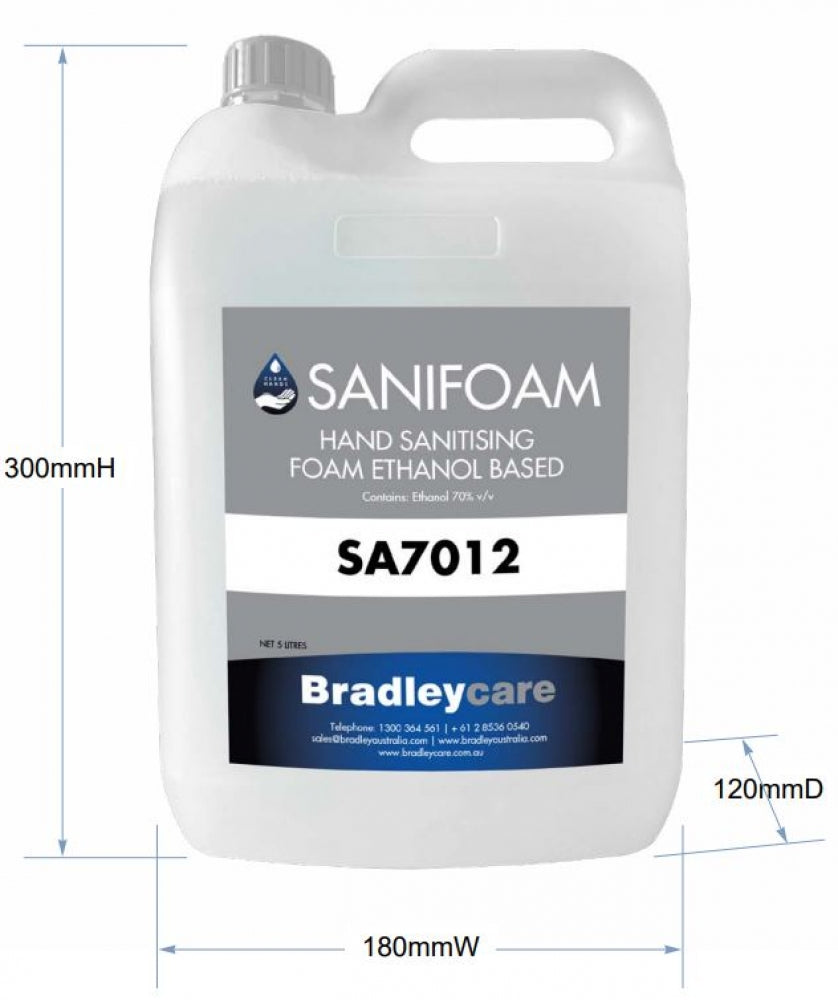 Bradley Bradleycare SA7012 Sanifoam Hand Sanitiser Foam Alcohol