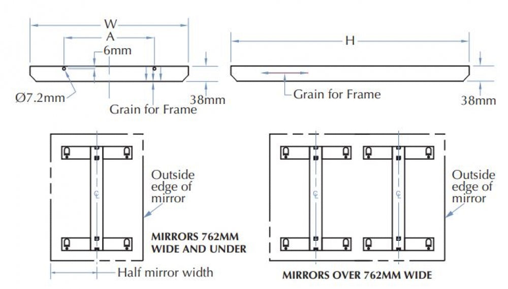 Bradley 782 Glass Mirror with Angle Frame