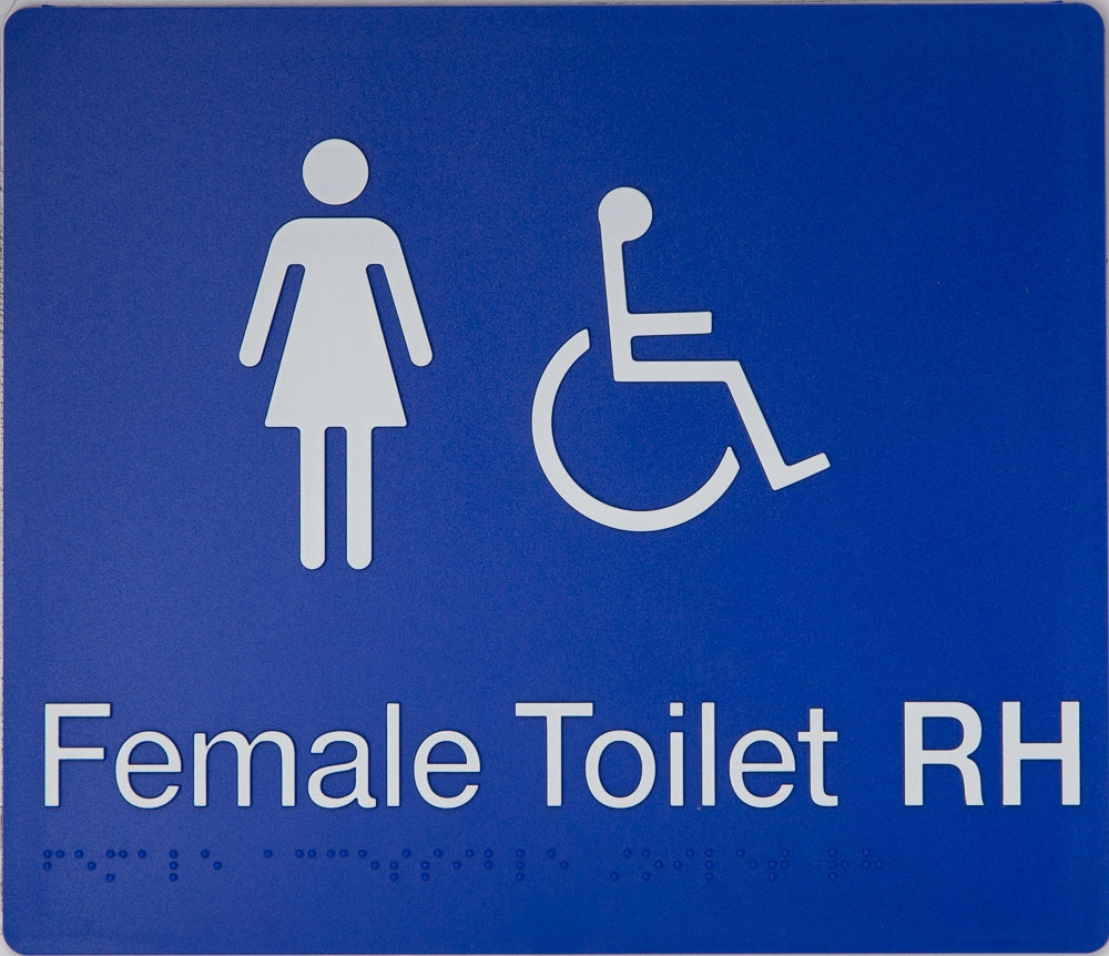 BEST BUY FDTRH Female Accessible Toilet Right Hand Sign Braille