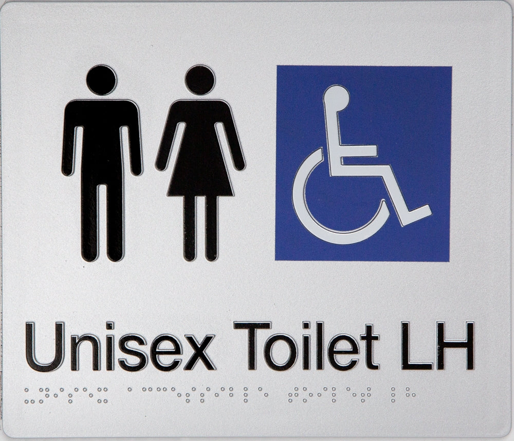 BEST BUY MFDTLH Unisex Accessible Toilet Left Hand Sign Braille