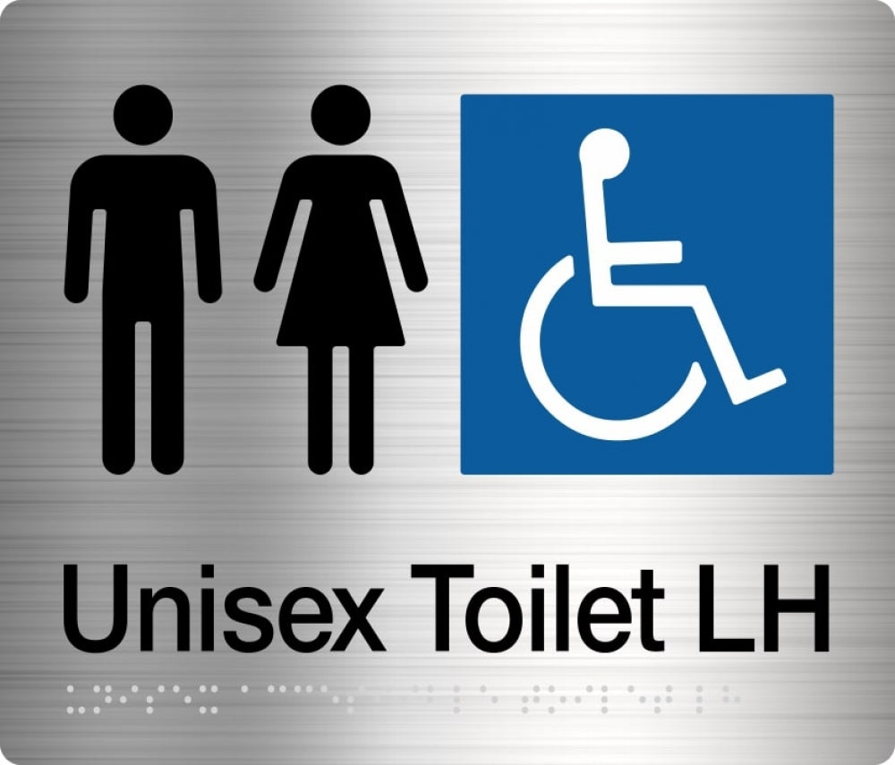 BEST BUY MFDTLH Unisex Disabled Toilet Sign Left Hand Braille