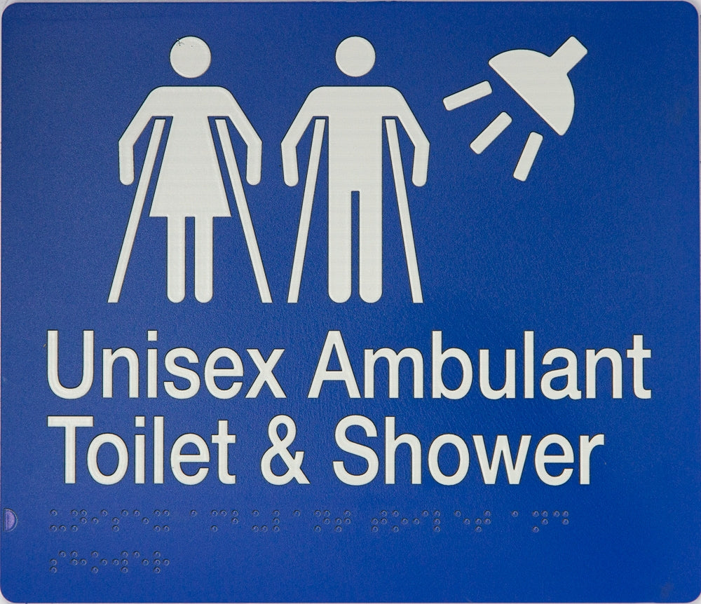 BEST BUY MFATS Unisex Ambulant Toilet and Shower Sign Braille