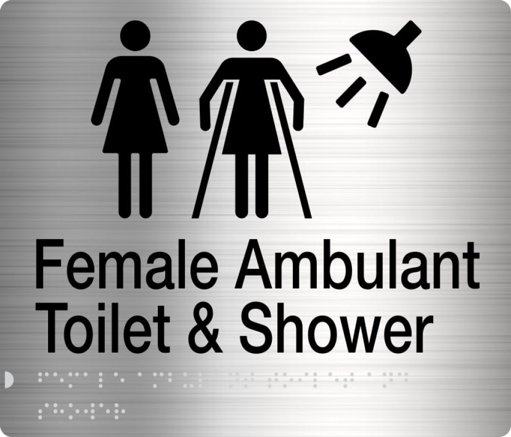 BEST BUY FFATS Female Female Ambulant Toilet and Shower Sign Braille