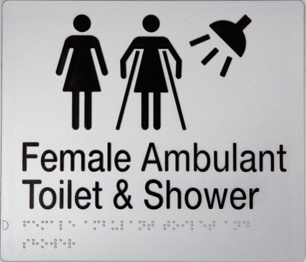 BEST BUY FFATS Female Female Ambulant Toilet and Shower Sign Braille