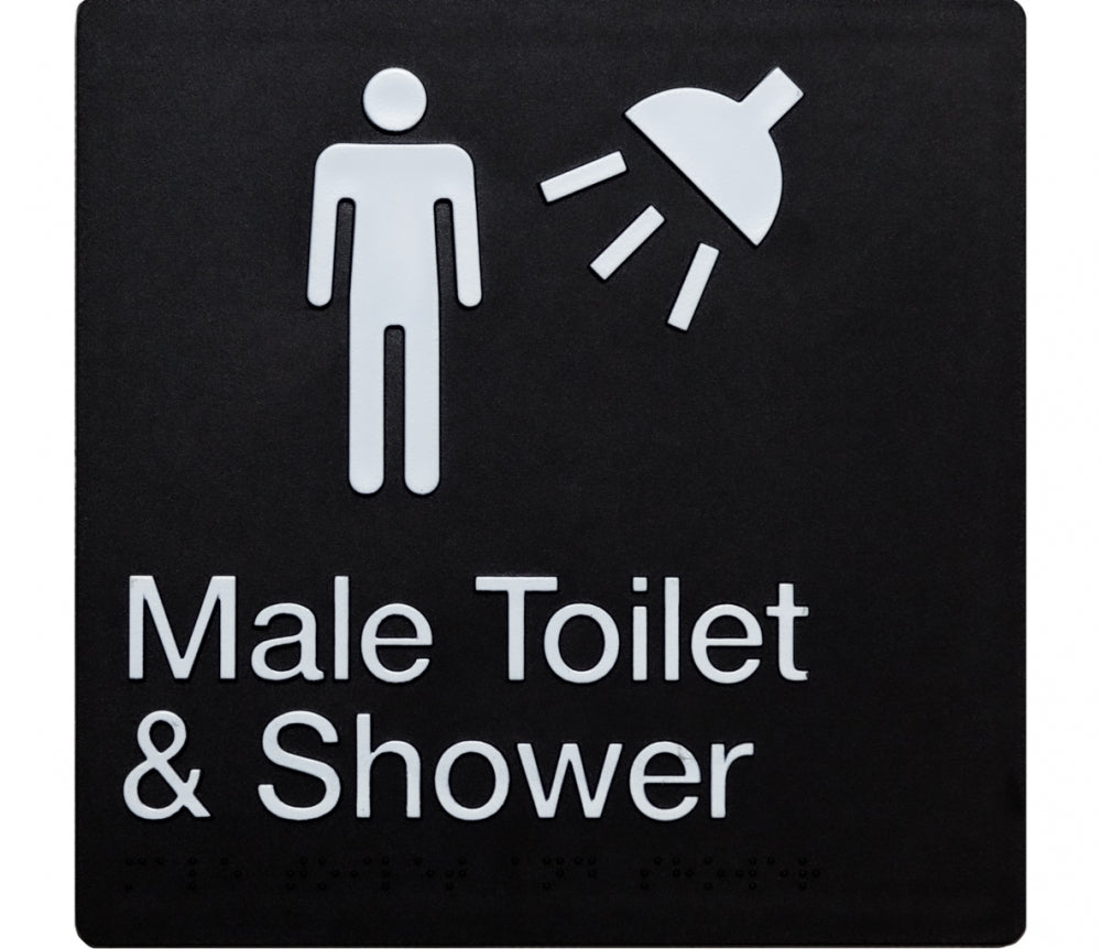 BEST BUY MTS Male Toilet and Shower Sign Braille