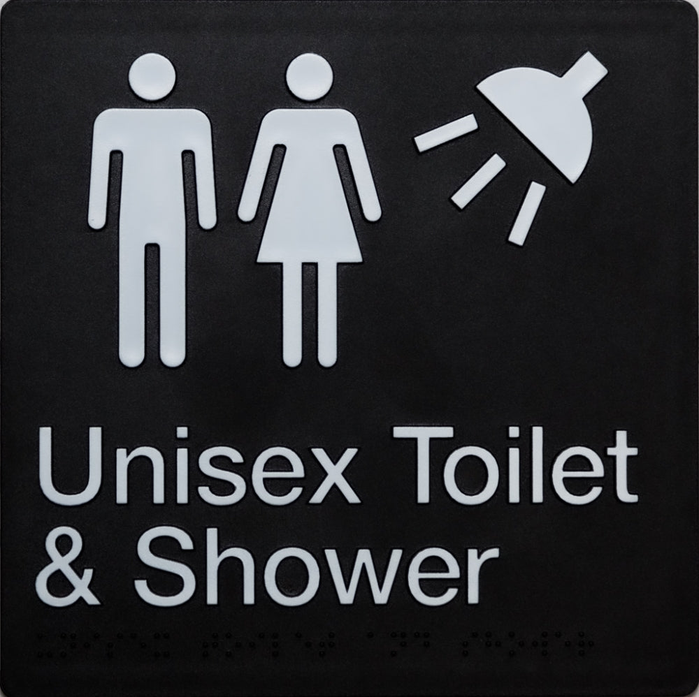 BEST BUY MFTS Unisex Toilet and Shower Sign Braille
