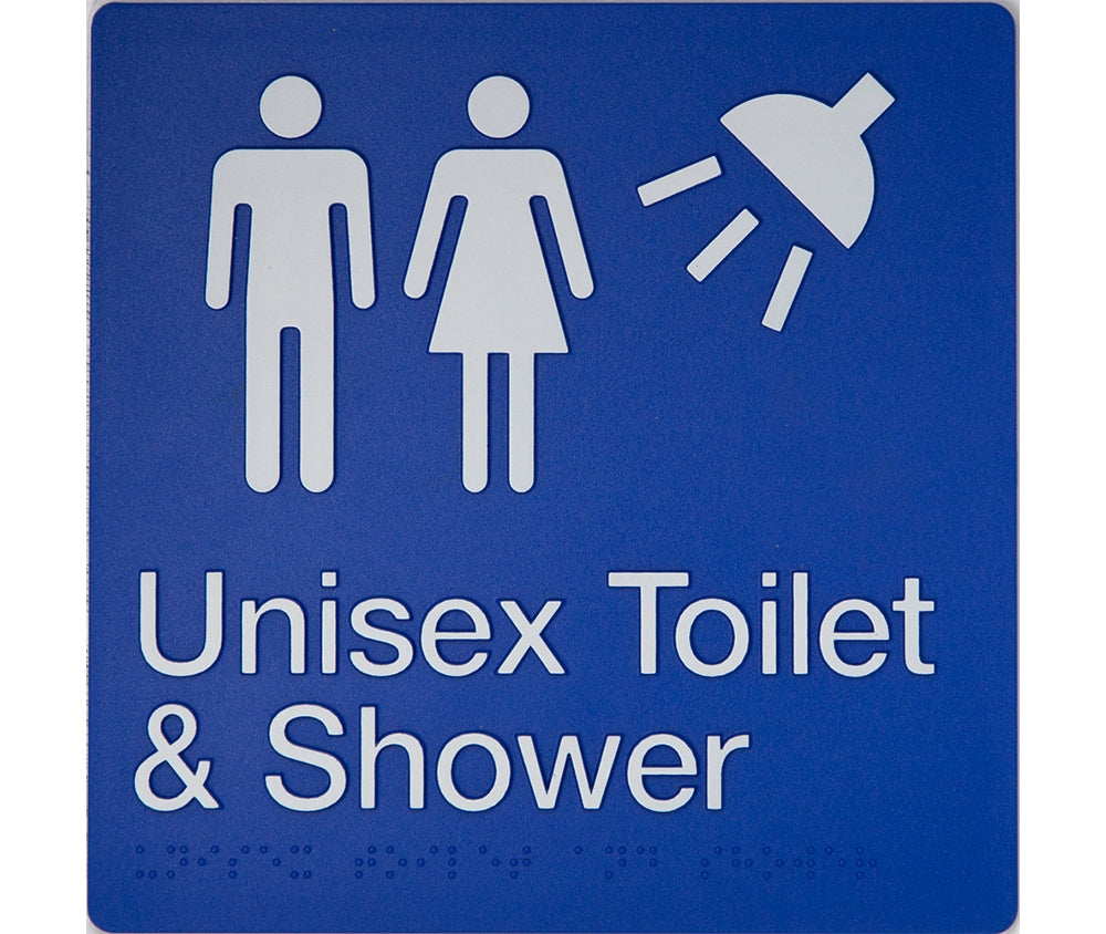 BEST BUY MFTS Unisex Toilet and Shower Sign Braille