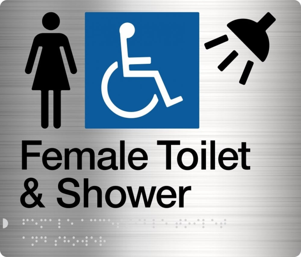 BEST BUY FDTS Accessible Female Toilet and Shower Sign Braille