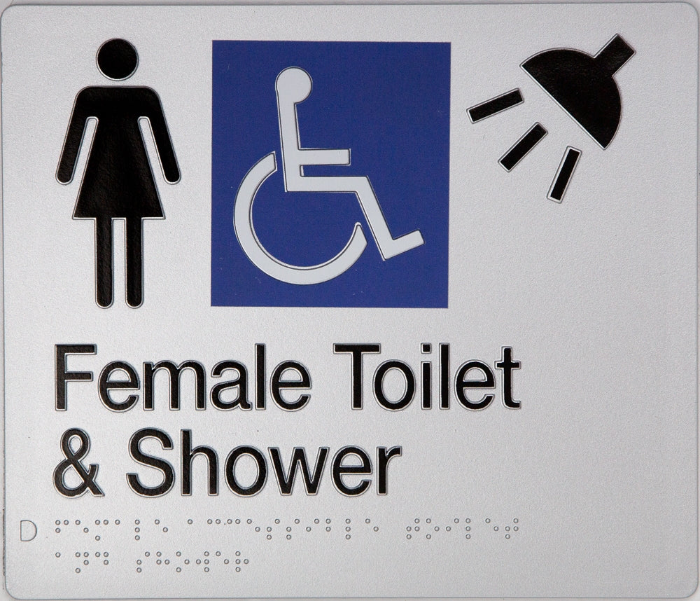 BEST BUY FDTS Accessible Female Toilet and Shower Sign Braille