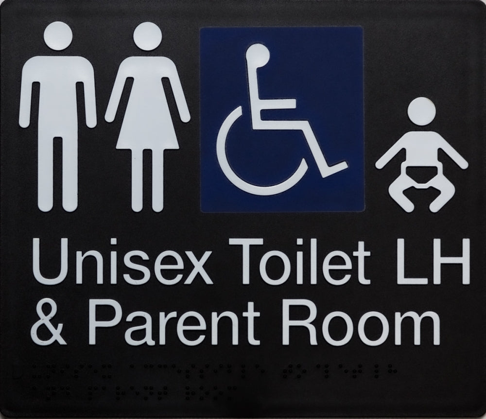 BEST BUY MFDTPLH Unisex Accessible Toilet LH and Parent Room Sign Braille