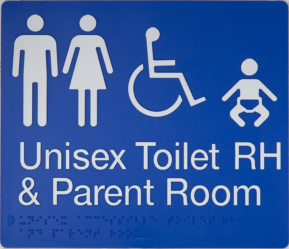 BEST BUY MFDTPRH Unisex Accessible Toilet Right Hand and Parent Room Sign Braille