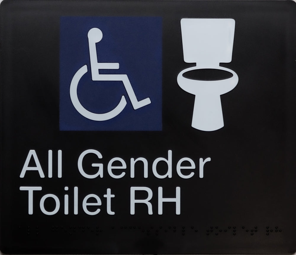 BEST BUY All Gender Accessible Toilet RH Sign Braille
