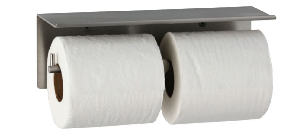 BOBRICK Cubicle B540 Double Toilet Roll Holder and Shelf