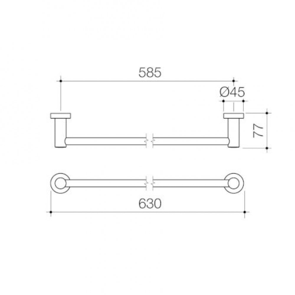 Caroma Cosmo Metal Single Towel Rail