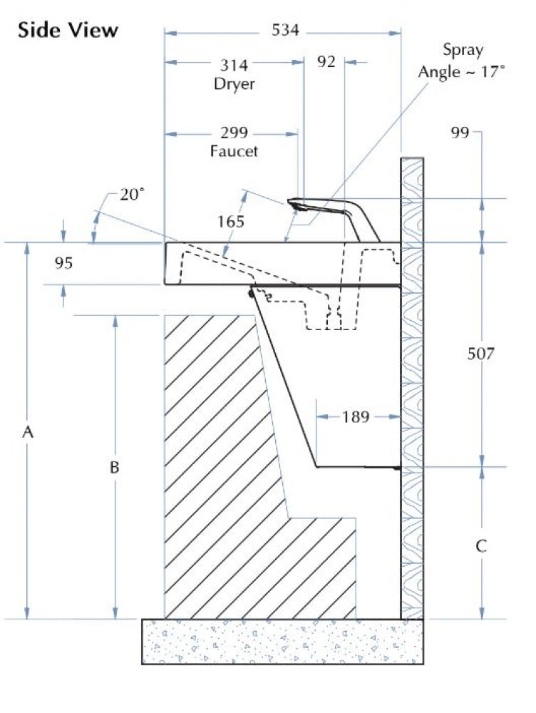 Bradley Verge Double Basin with Washbar Technology