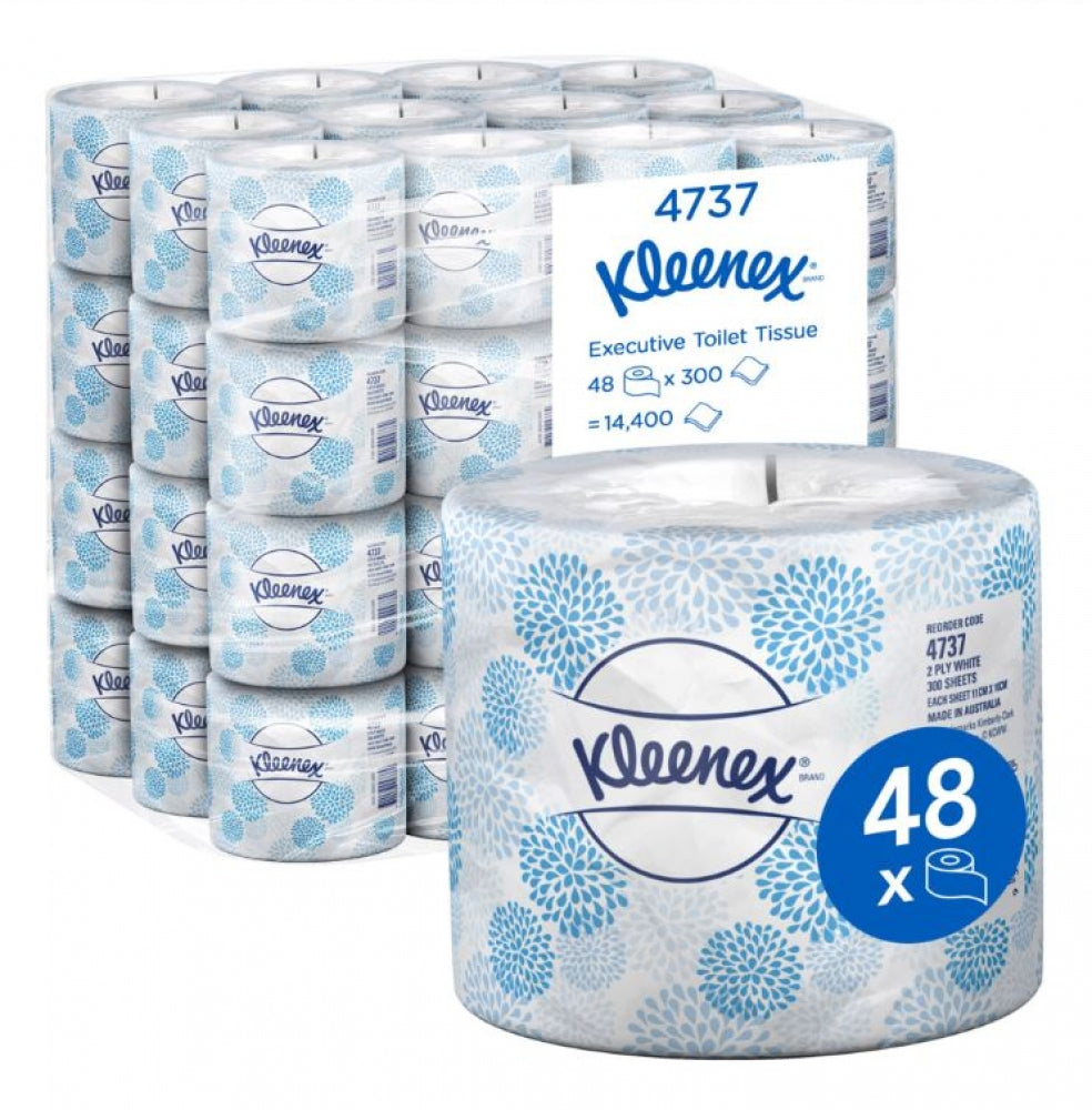 Kleenex 4737 Executive Toilet Paper Rolls 300 Sheet Bulk Buy