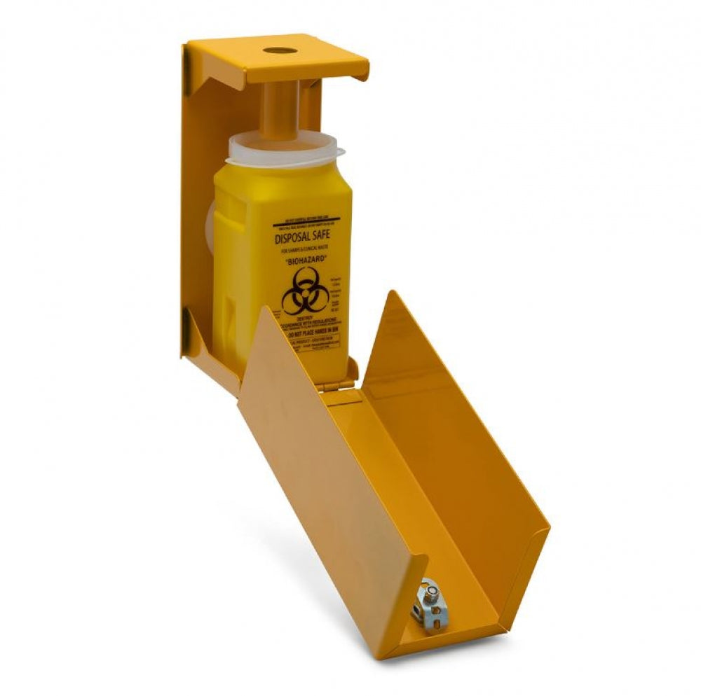 IDC Medical YA1.4L-H Steel Security Safe Sharps Container Hinged 1.4L
