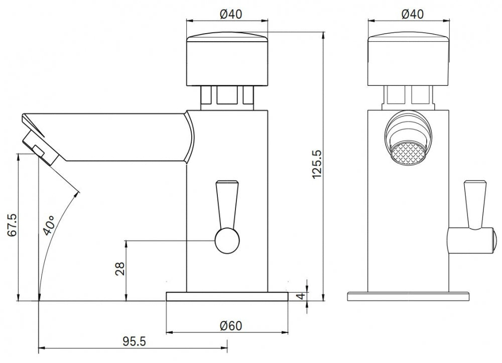 Gentec Flostop TFT2500 Timed Flow Pillar Tap with Temperature Mixer