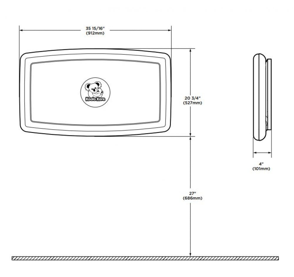 Koala Kare KB300-05 Baby Change Table Horizontal