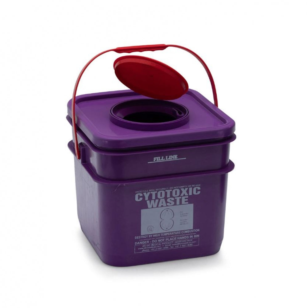 IDC Medical Cytotoxic Waste Container 10L Square
