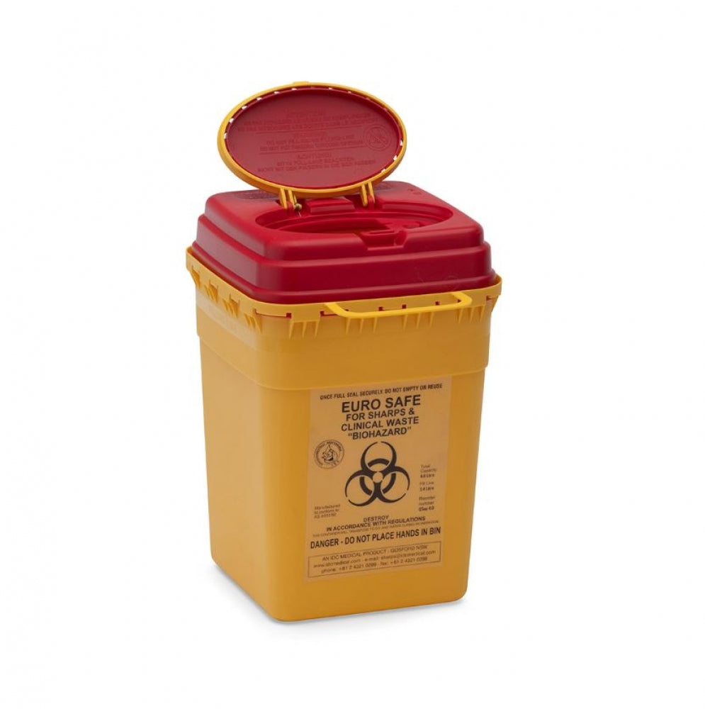IDC Medical Euro Safe QSeu4.0 Sharps Waste Container 4L