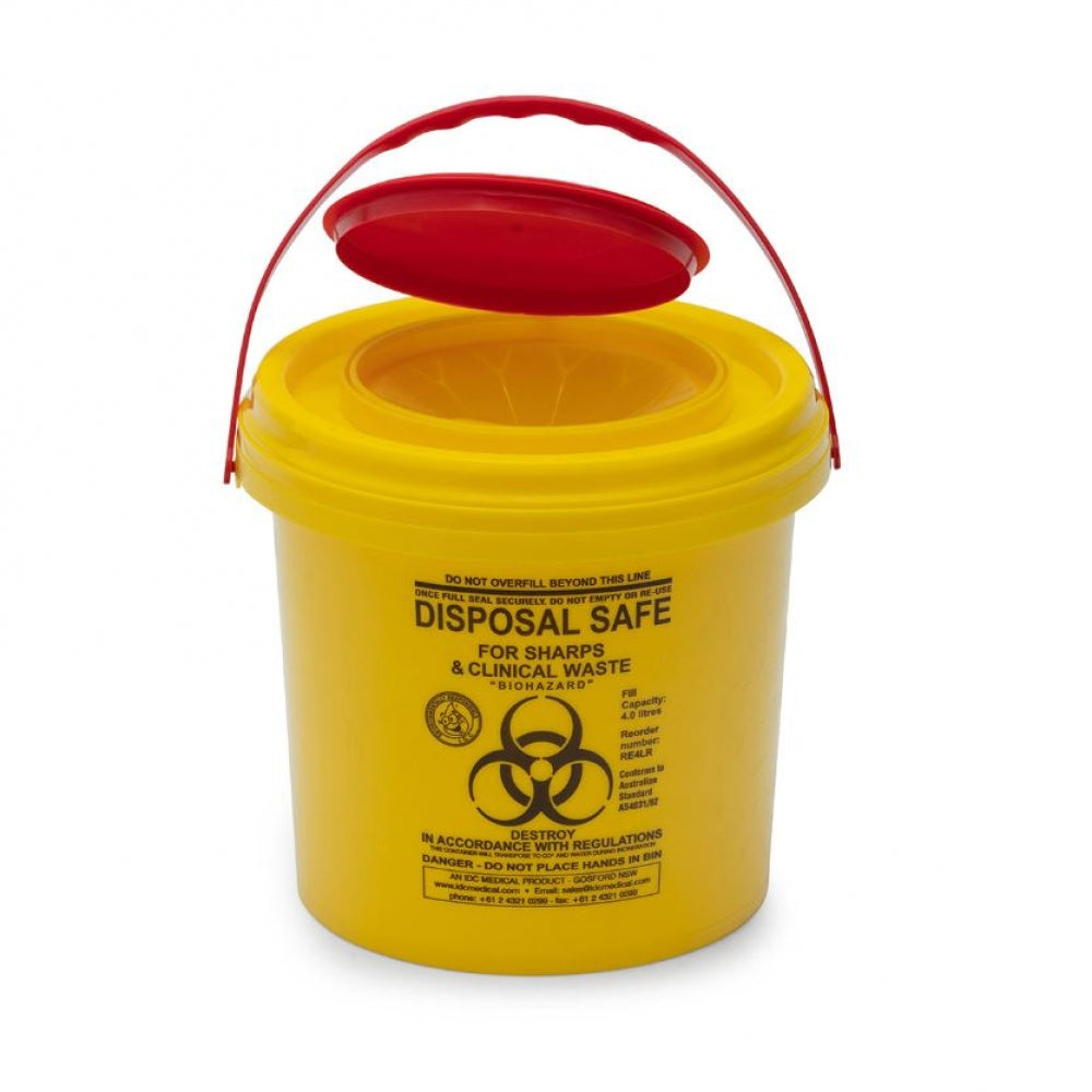 IDC Medical RE4LR Sharps Disposal Container Round 4L