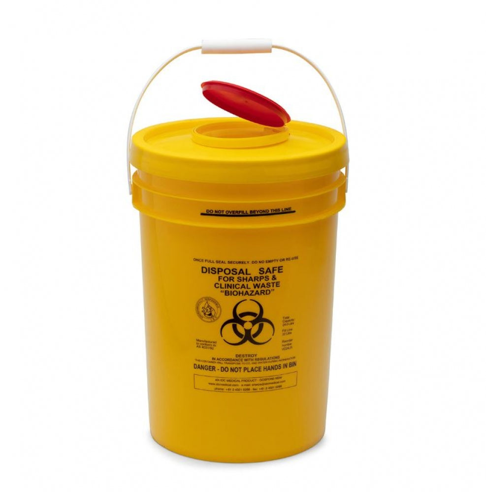 IDC Medical VC24LR Sharps Disposal Container Round 24L