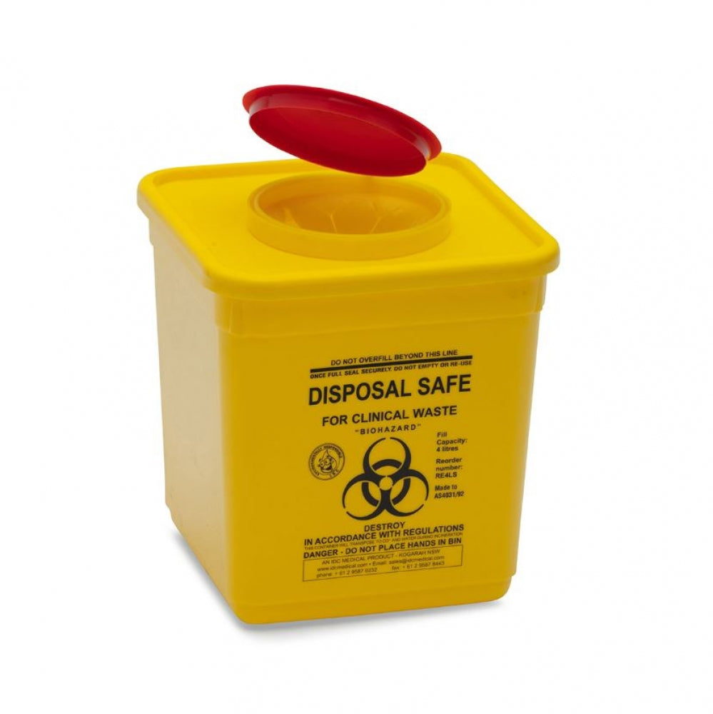 IDC Medical RE4LS Sharps Disposal Container Square 4.75L