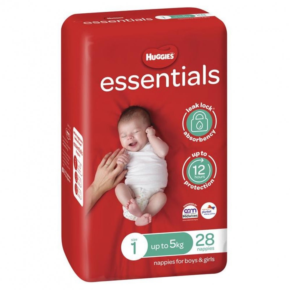Huggies Essentials Nappies Unisex Size 1