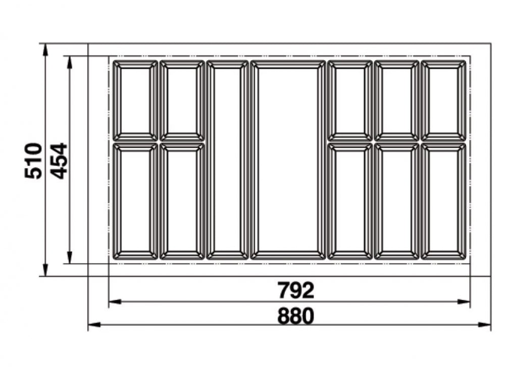 Hafele Classico 500 Cutlery Tray Suits 900mm Drawer
