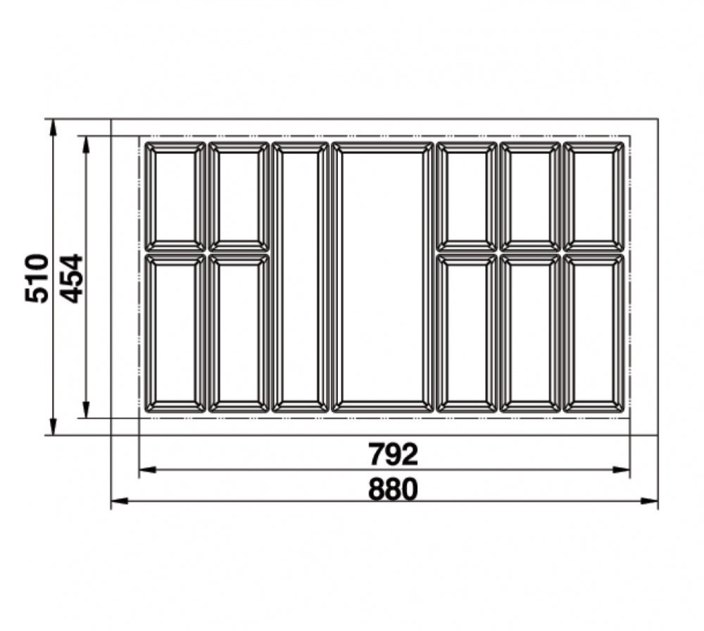 Hafele Classico 500 Cutlery Tray Suits 900mm Drawer