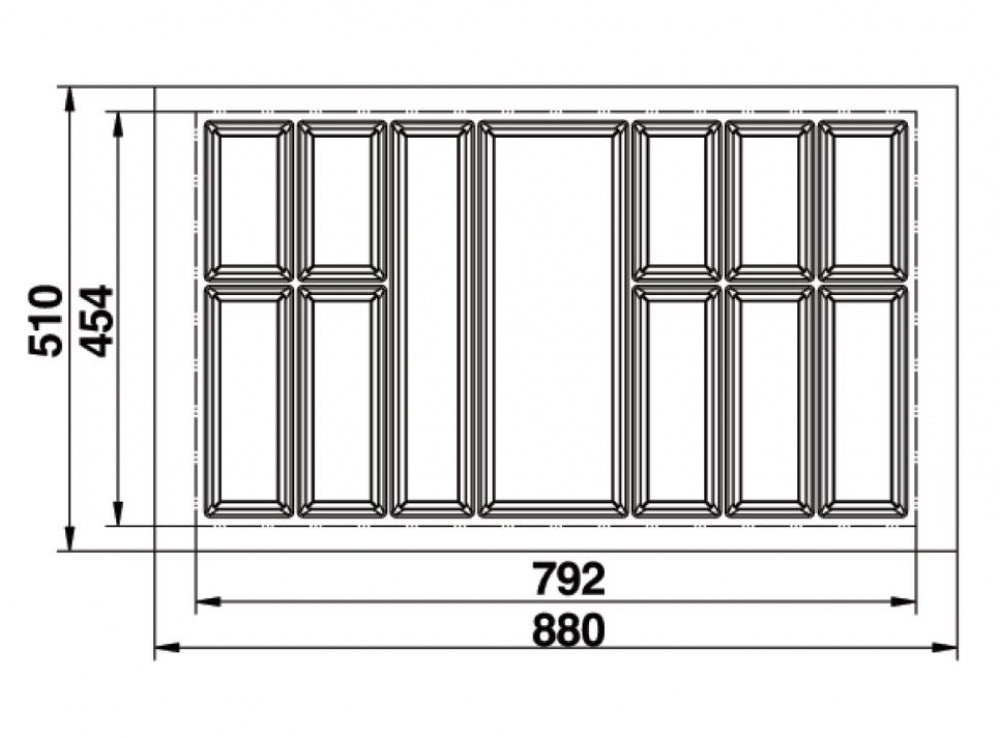 Hafele Classico 500 Cutlery Tray Suits 900mm Drawer