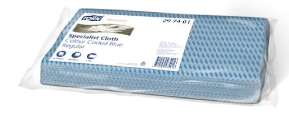 TORK 297401 Blue Coloured Cleaning Cloth Folded
