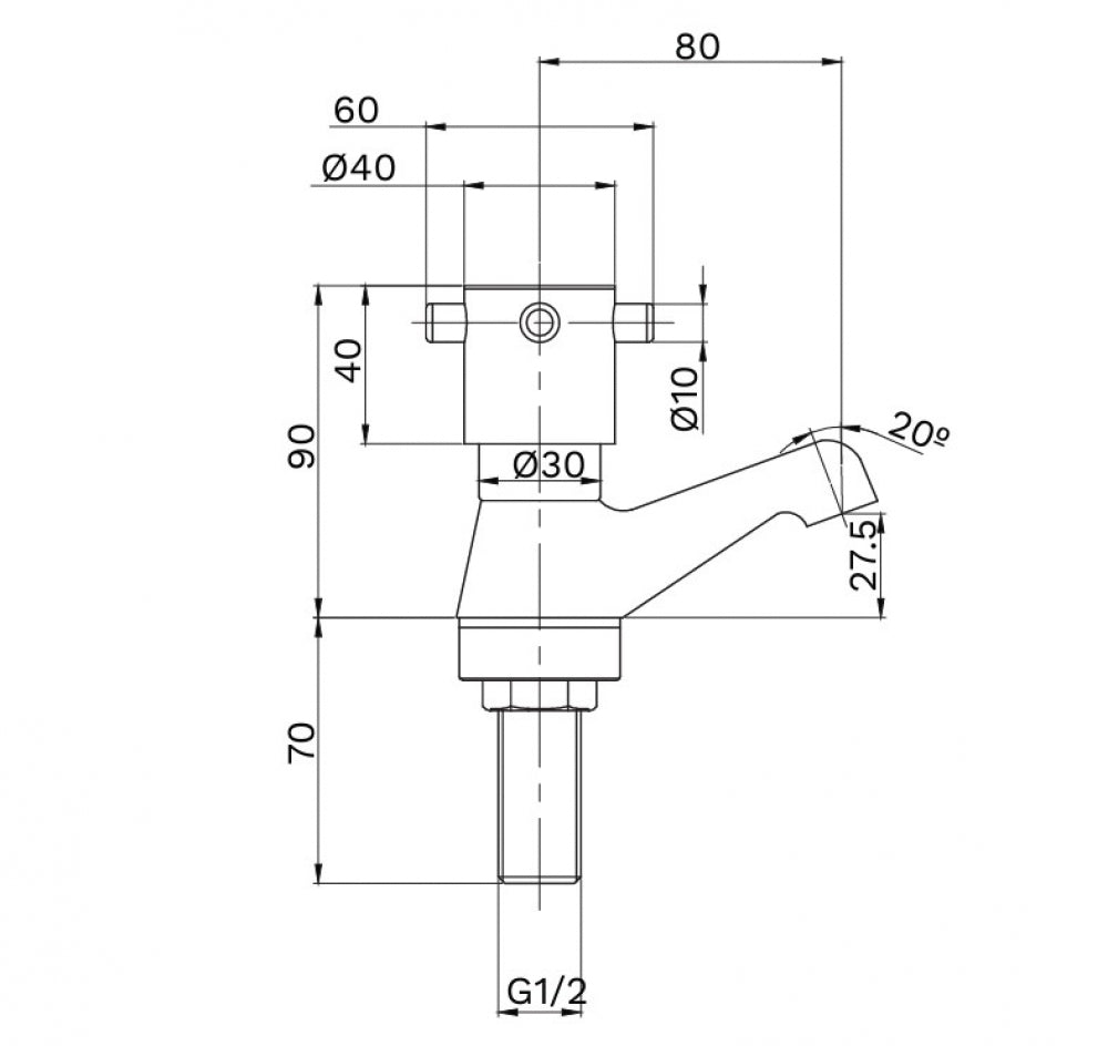Gentec Cleanline Capstan CAP0055 Pillar Tap