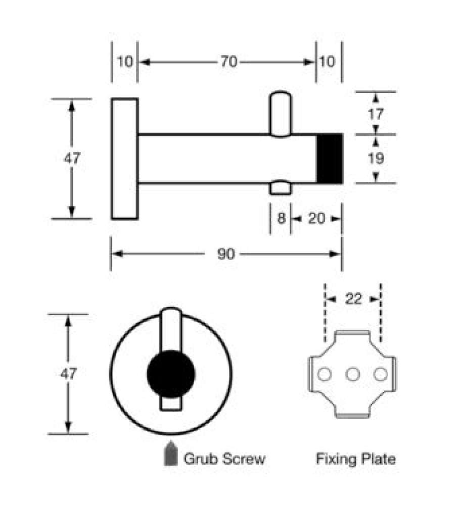 Metlam ML210 Robe Hook Square