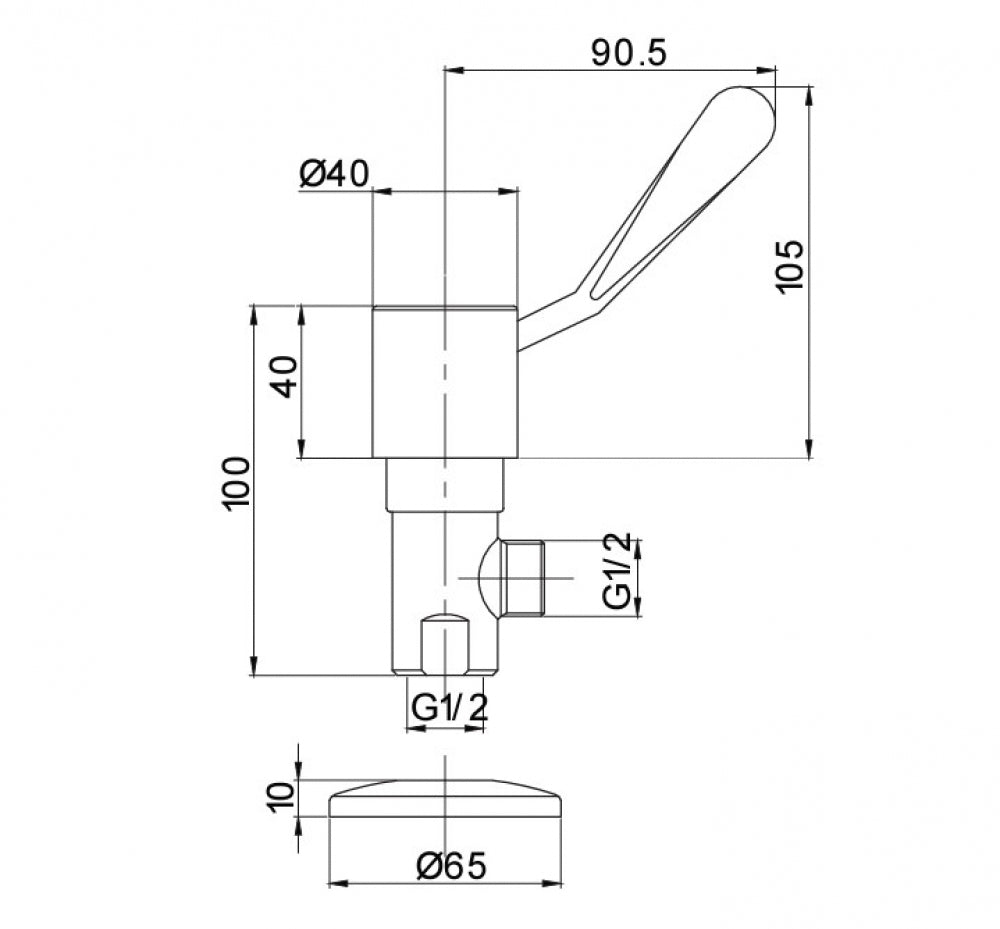 Gentec Cleanline Lever CL10050 Cistern Tap