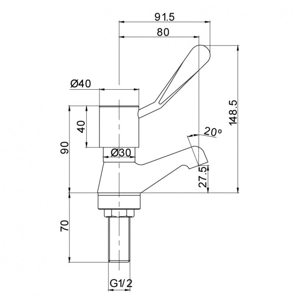 Gentec Cleanline Lever CL10055 Pillar Tap