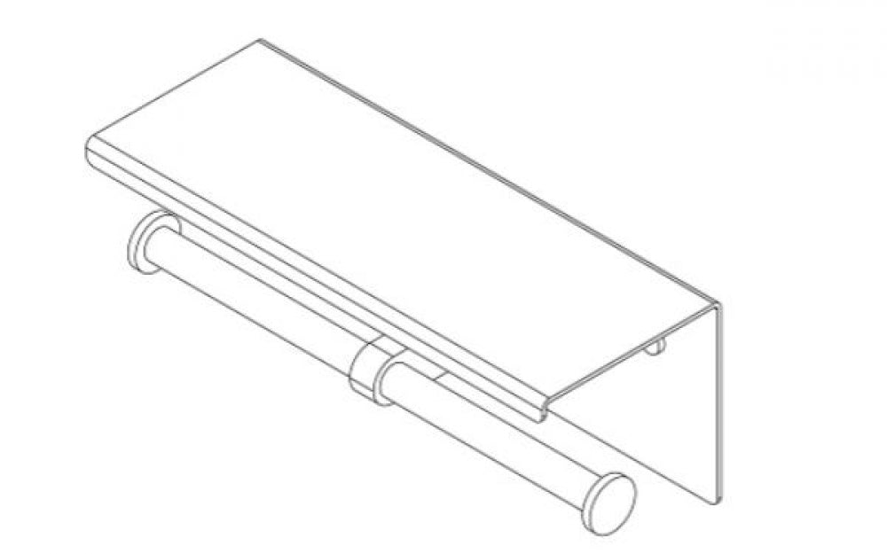 Metlam Double Toilet Roll Holder with Shelf Top