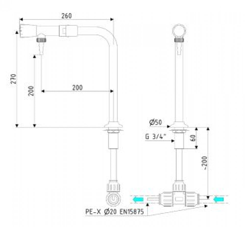 Gentec DURA295 Recirculating Water Tap with Detachable Tube Nozzle