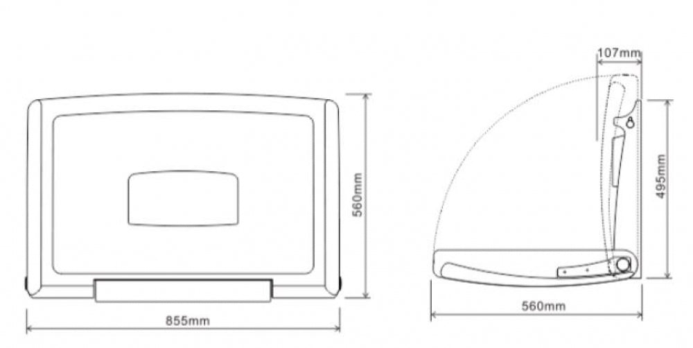 Metlam ML8100H Baby Change Station Horizontal Surface Mounted