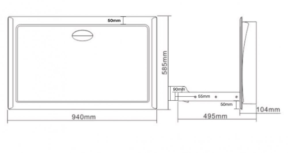Metlam ML_8200 Baby Change Station Horizontal Recessed
