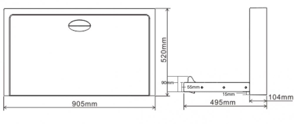 Metlam ML_8200 Baby Change Station Horizontal Surface Mounted