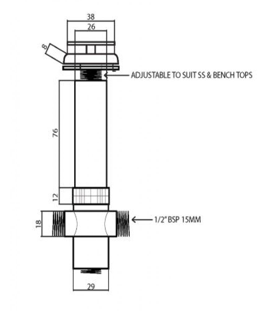 Gentec Vandal Resistant AVPB002D Anti Ligature Care Control Valve with Timed Flow