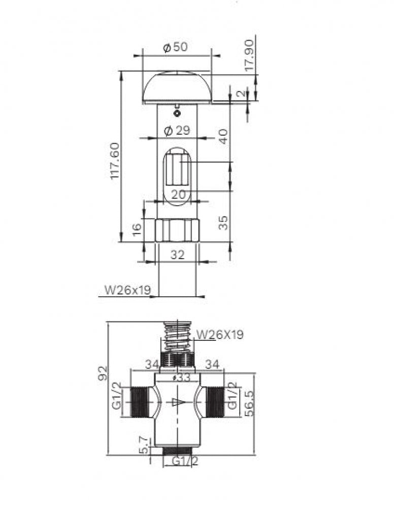 Gentec AVPB003 Anti Ligature Timed Flow Control Valve