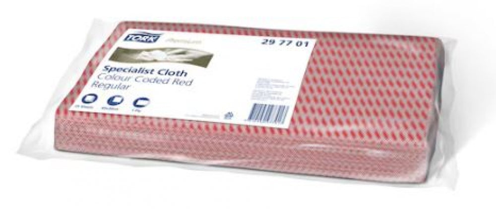 TORK 297701 Red Cleaning Cloth Folded