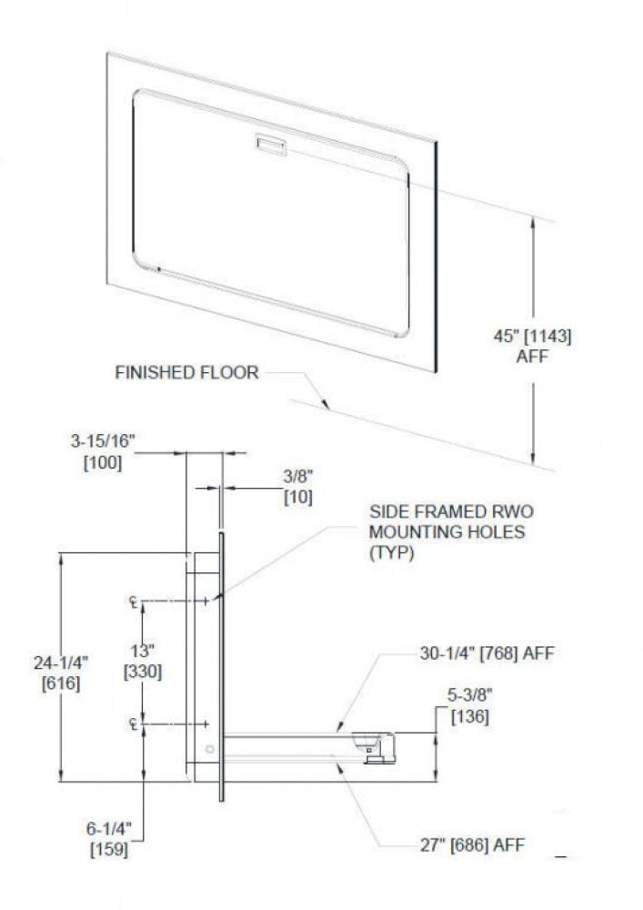 JD MACDONALD 10-9018-41 Baby Change Table Horizontal